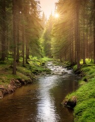 Obraz premium Amazing photos of dense and beautiful forests, showing an atmosphere full of green and lush trees.