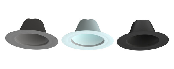 bucket or Incognito hats 3D rendering 