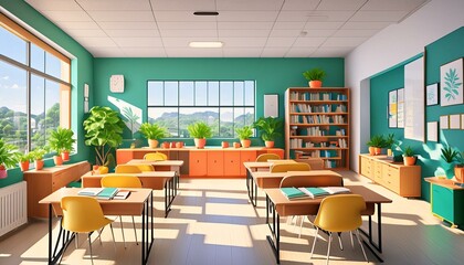 Obraz premium interior of a traditional school classroom