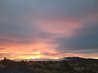 sunset in the mountains