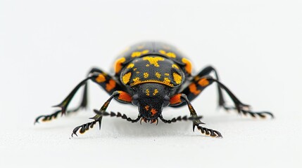 Naklejka premium Beetle species Chlorocala Africana Oertzeni on white backdrop