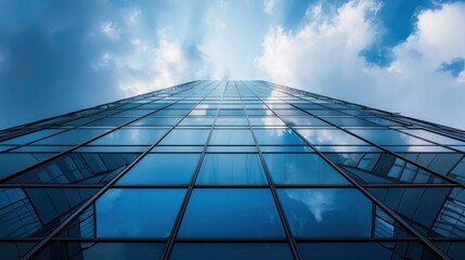 Sky Reflection on a Glass Skyscraper