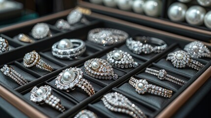 Sparkling Diamond Jewelry in a Velvet Case