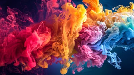 Fototapeta premium Colorful ink in water creating a vibrant swirl