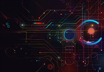 Abstract Technology Network Background Illustration