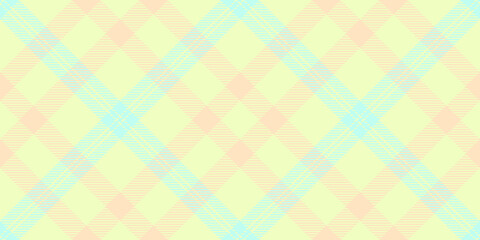 Idyllic plaid fabric pattern, slim tartan texture textile. Creative background check seamless vector in light and bisque colors.