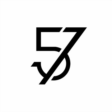 Simple abstract number 57 logo design.