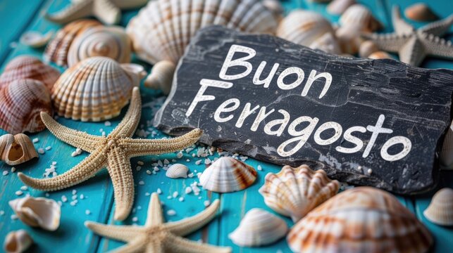 Joyful celebration: happy buon ferragosto, enjoying summer at sea, and relaxing on beach, embracing warmth, festivities, and the cherished traditions of this italian holiday.