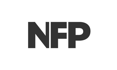 NFP logo design template with strong and modern bold text. Initial based vector logotype featuring simple and minimal typography. Trendy company identity.