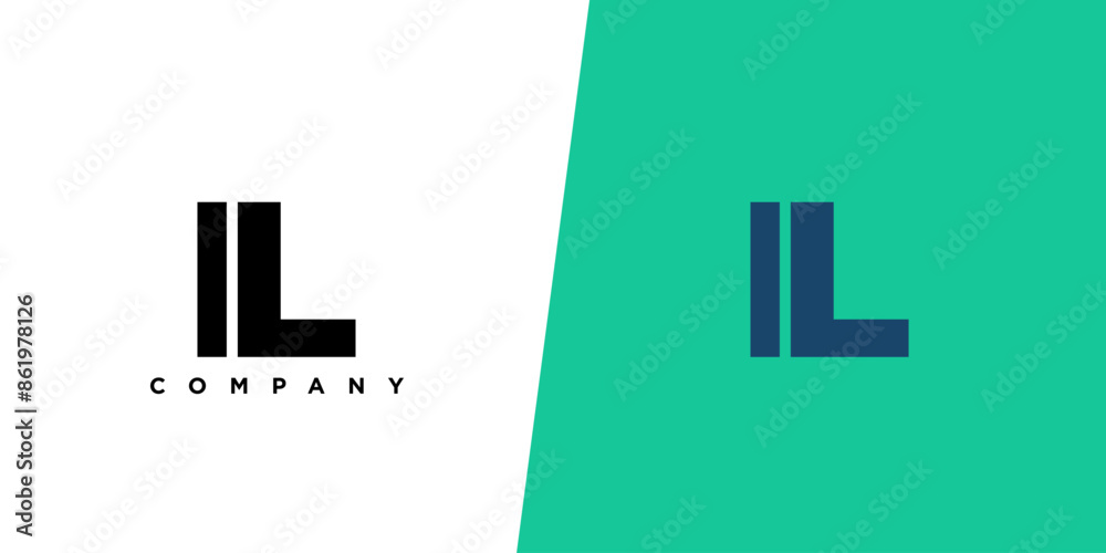 Fototapete letter i and l, il logo design template. minimal monogram initial based logotype.
