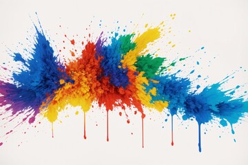Fototapeta premium Colorful ink splash forming shape on white background