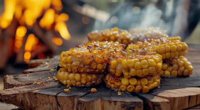 Brazilian corn candy served at a June festival on a decorated table