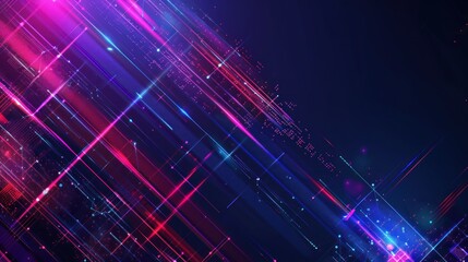 Obraz premium Abstract Digital Art with Glowing Lines and Dots