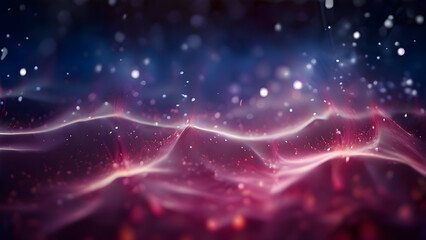 Fototapeta premium Abstract purple and blur waves gradient background, particles