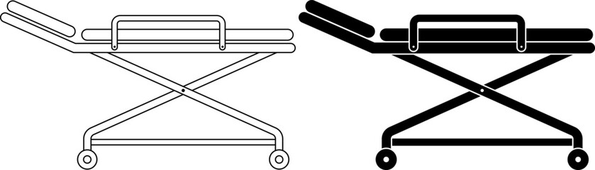 side view medical Stretcher icon set © Sutana