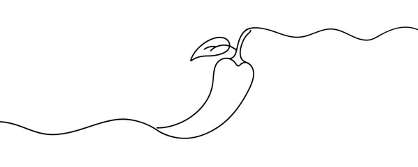 Obraz premium Continuous one line drawing of red chilli.