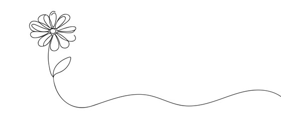 The flower Continuous one line drawing. Vector illustration. © Vasyl Yurlov