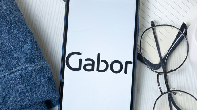 New York, USA - 21 June 2024: Gabor Logo on Phone Screen, Company Icon