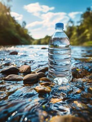 Water Bottle on River