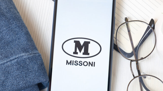 New York, USA - 21 June 2024: Missoni Logo on Phone Screen, Company Icon