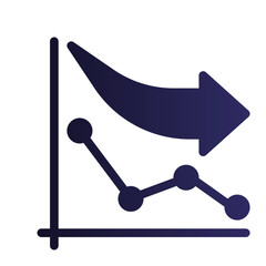 recession flat gradient icon