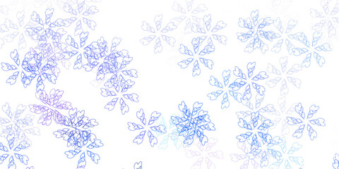 Light blue vector abstract layout with leaves.