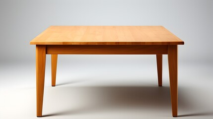 Square table isolated on white with focus on surface texture