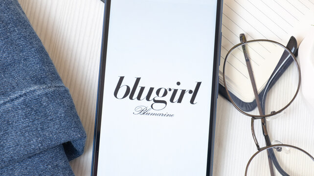 New York, USA - 21 June 2024: Blugirl Logo on Phone Screen, Company Icon