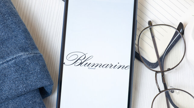 New York, USA - 21 June 2024: Blumarine Logo on Phone Screen, Company Icon