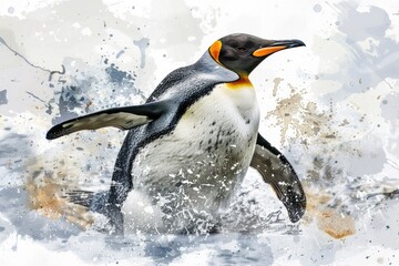 Fototapeta premium Penguin swimming