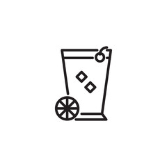 Tequila sunrise cocktail icon. Drink icons. Editable icons.