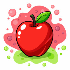 autumn theme colorful cartoon blobs illustration of apple