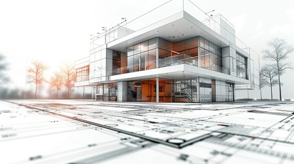 A series of isographs featuring detailed technical drawings, engineering blueprints, and architectural plans, showcasing the precision and artistry of technical illustration. Illustration, Minimalism,