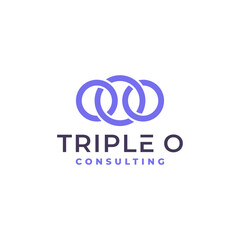 triple o initial letter logo