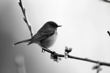 Small bird on tree branch