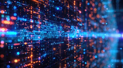 Obraz premium Computer screens with colorful lights