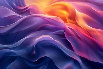 Fototapeta premium Abstract Swirling Fabric In Purple, Pink, And Orange Hues