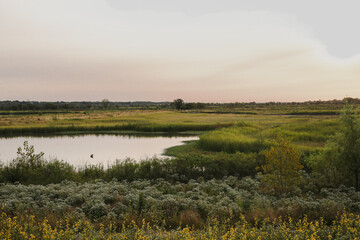 landscape with river and clouds