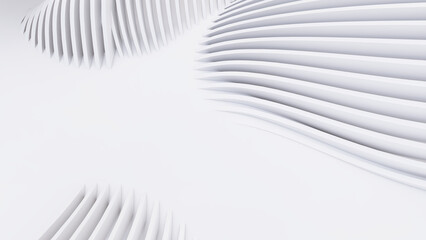 Obraz premium Abstract Curved Shapes. White Circular Background.