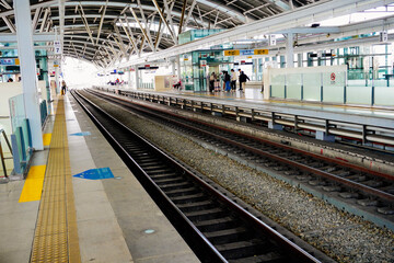 Fototapeta premium Taichung, Taiwan - 01 24 2024: The landscape of Taichung railway station 