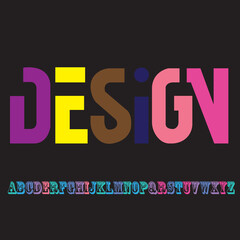 Unique modern decorative alphabet display font vector Abstract geometric typography style