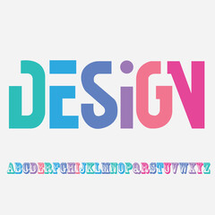 Unique modern decorative alphabet display font vector Abstract geometric typography style