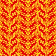Decorative ornament seamless pattern vector background red