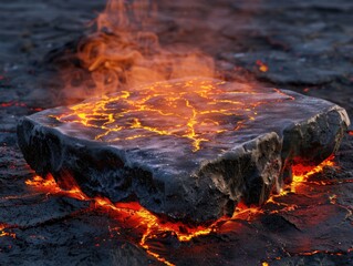 Fototapeta premium Lava-covered boulder