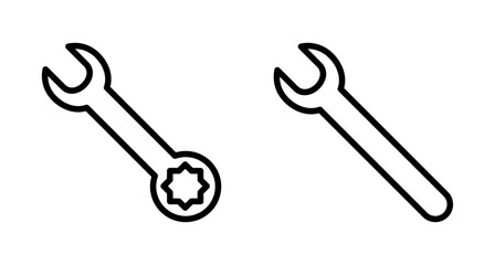 wrench icon vector isolated on white background. Wrench vector icon. Spanner symbol