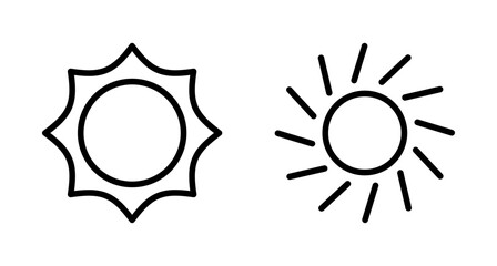 Sun icon vector isolated on white background. Sun vector icon