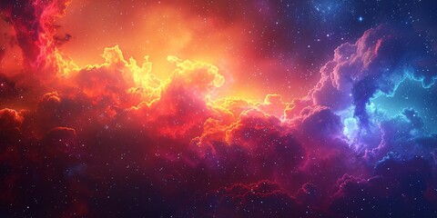 Fototapeta premium Vibrant Nebula in the Starry Galaxy