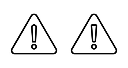 Exclamation danger sign vector isolated on white background. attention sign icon. Hazard warning attention sign. icon alert. Risk