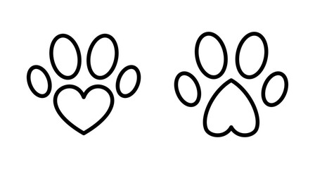 Paw icon vector isolated on white background. Paw Print icon