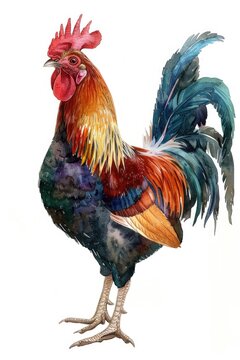 Rooster on White Background